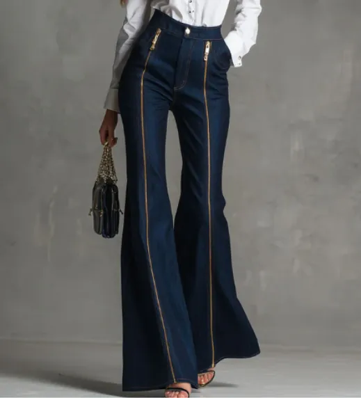 Retro Zipper Denim Jeans